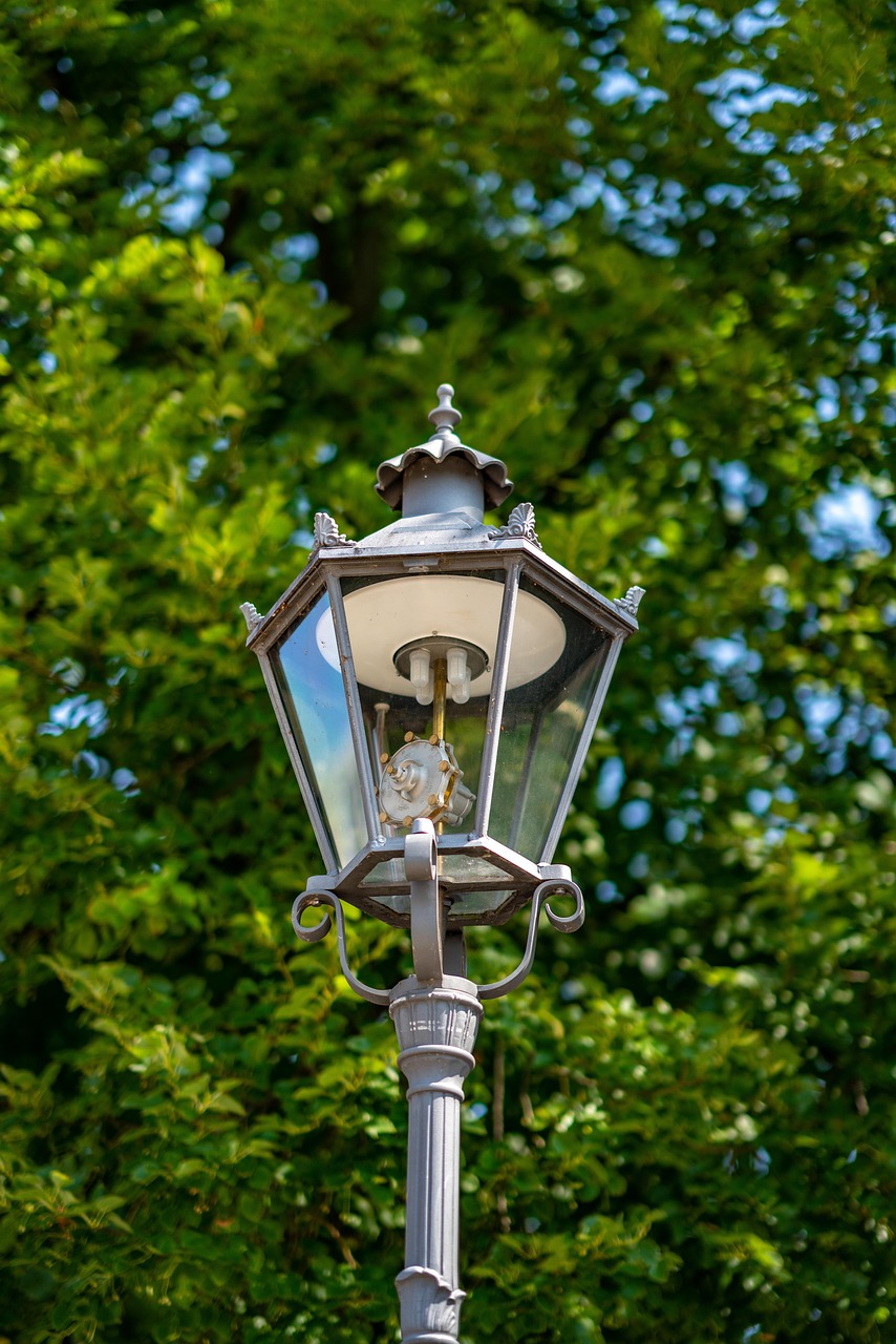 street lamp, lantern, lamp, lighting, light, shining, park
